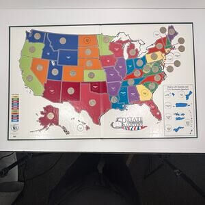 50 State Quarters Collector Map Album w/ $7 Face Value in Quarters